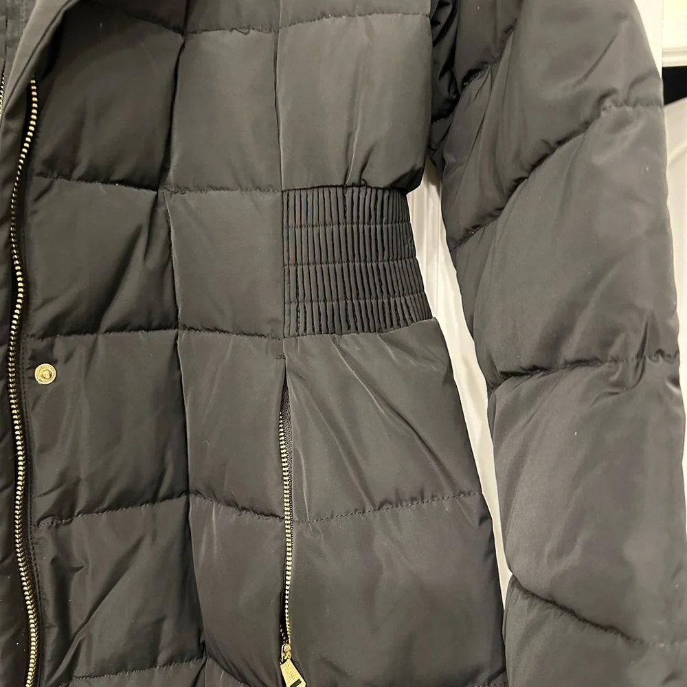 Cole Haan Black Long Puffer Coat - Picture 4 of 4